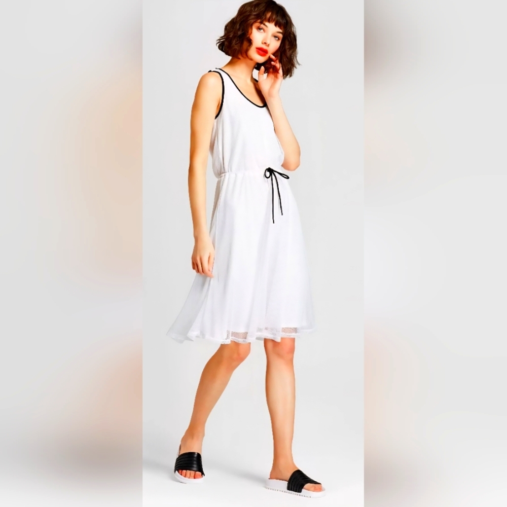 NWT Hunter for Target Womens Zip Dress Swim Cover Size XS White Mesh Racerback